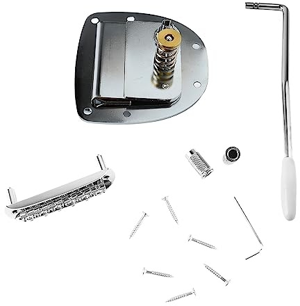 Eujgoov Jazzgitarren-Steg-Saitenhalter, Metall-Saitenhalter-Kit, Ersatzbrücke mit Schraubenzubehör für Elektrische Jazzgitarre