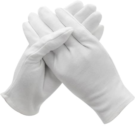 Ipetboom 6 Paar Weiße Baumwollhandschuhe Extra Dicke Atmungsaktive Arbeitshandschuhe für Schutz Salon Gartenarbeit Inspektion Leichte Wiederverwendbare Schutzhandschuhe für Industrie und