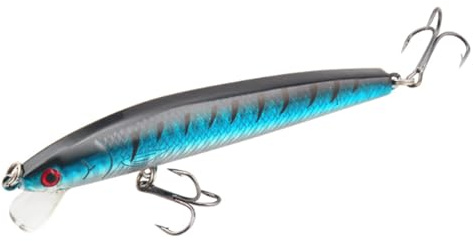 1 x Elritze-Angelköder, schwimmender harter Köder, 100 mm, 9 g, Kunstköder, Wobbler, Kurbelköder, Karpfen, Barsch, Pesca, Angelzubehör (schwarz blau)