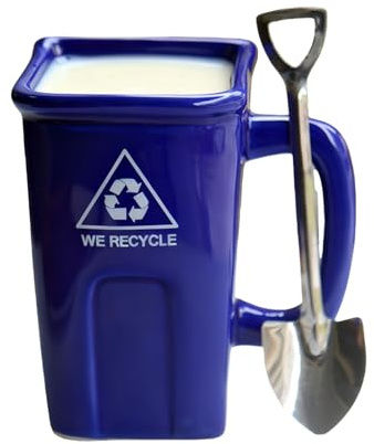 Mug Poubelle - Tasse en Céramique avec Poignée | Tasses à Thé pour la Maison - pour Jus Lait Enseignants Collectionneurs Anniversaire Fête Salon Bureau Restaurant Cuisine Table