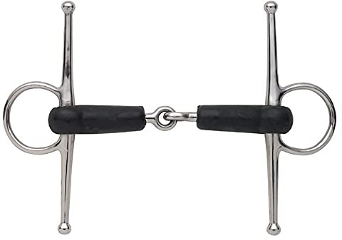 Shires Weichgummi-Knebel-Trensen, einfach gebrochen, BLKRUB, 12,7 cm