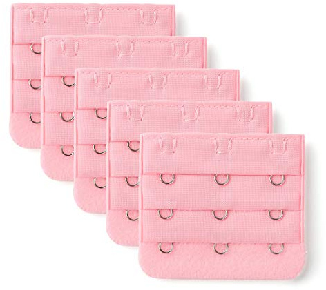 Allegra K 3 Hook 3 Row Stretchy Bra Strap Extenders Buckle Hooks Bra Band for Women