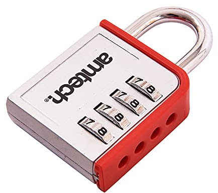 Amtech T1142 Lucchetto a 4 Combinazione Zincata di Cifre, Multicolore