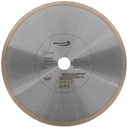 PRODIAMANT Diamantscheibe Feinsteinzeug Keramik 250 mm x 25,4 mm SUPERSOFT sehr feiner Schnitt für empfindliche Fliesen, für Wassersäge und Nasschneider
