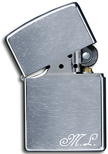 3Dglas Original Zippo mit Initialen Gravur | Chrom gebürstet