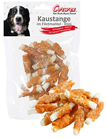 Corwex Kaustange Mini (70g mit Huhn) im Filetmantel, Kausnack für kleine Hunde, getreidefrei & fettarm, Hundesnack mit hohem Fleischanteil