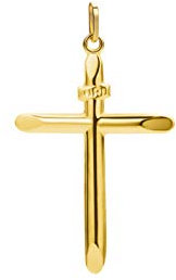 PRINS JEWELS Anhänger Kreuz Glänzend 14 Karat 585 Gelbgold Unisex (27)