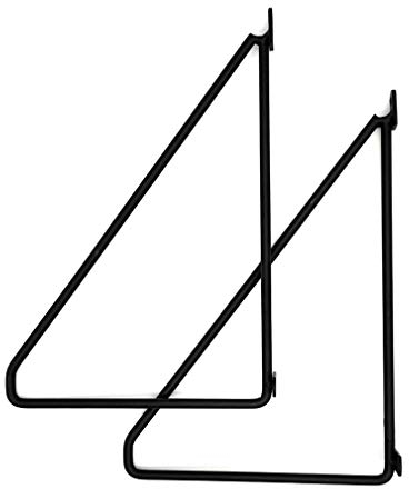 Hängende DIY Home Schlafzimmer Wohnzimmer Wanddekoration Regalhalterung,Metall Schmiedeeisen Dreieck Regalwinkel,Schwimmende Regalträger,mit Zubehör,2 Pcs (15cm/5.9in,black)
