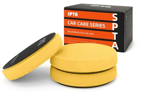 T80 jaune à coupe haute Polissage Pad, SPTA 3 Pièces 150mm Éponge de Polissage Kit de Polissage pour Voiture Polisseur Tampon Pad/pour RO/DA Double Action polisseuse Polissage