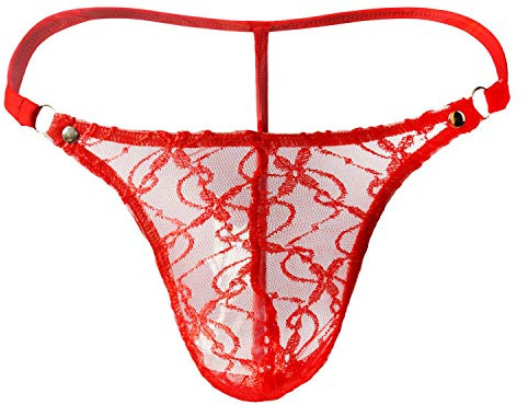 JFAN String Homme Culotte en Dentelle pour Hommes avec Imprimé Floral Mini String Culotte