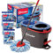 O-Cedar EasyWring RinseClean Microfiber Spin Mop & Bucket Floor Cleaning System with 3 Extra Refills, Plastic, Grey
