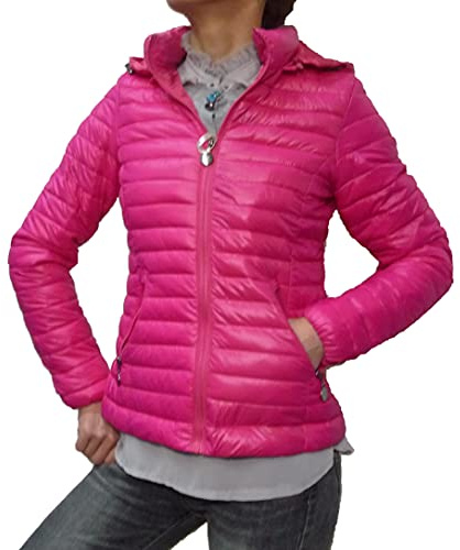 Fantasy Giacca 100 grammi Leggera Foderata Avvitata Ecologica Piumino Trapuntino Cappuccio Mezza Stagione Donna Ragazza Moda