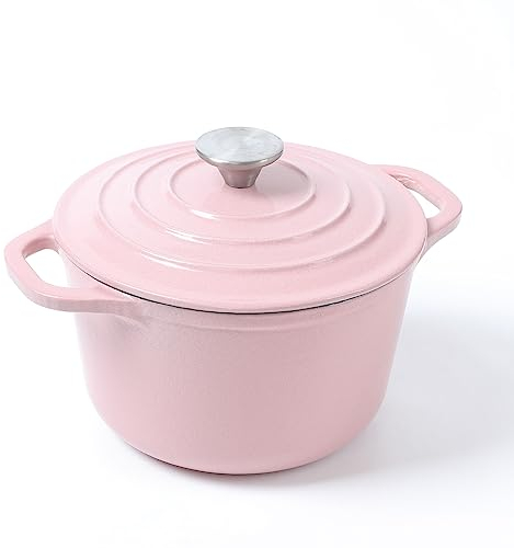 HAWOK Schmortopf aus emailliertem Gusseisen, 1,5 l, Rosa