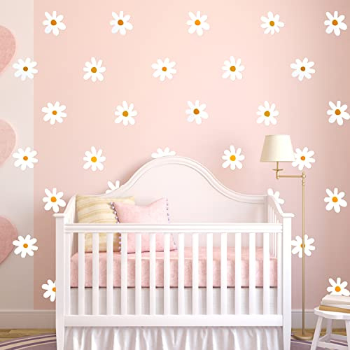 36 Stücke Bögen Gänseblümchen Wandtattoo, Weiß Gänseblümchen Aufkleber Abziehen und Aufkleben für Kinderzimmer Schlafzimmer Wohnzimmer Zuhause Wand Dekoration