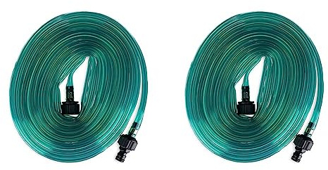 Relaxdays Schlauchregner, Flacher Bewässerungsschlauch, für den Garten, mit Löchern, anschlussfertig, 8 Meter, grün, 1 Stück (Packung mit 2)