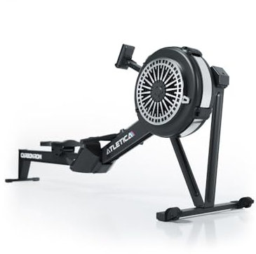 ATLETICA CarbonRow - Remo ergómetro para un entrenamiento de cuerpo entero que protege las articulaciones con carga variable | Volante con freno de aire