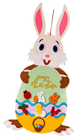 TOPBATHY 1 Satz Osterhase DIY & Handwerk Ostern-wanddekoration Frühlingsdekorationen Frohe Ostern Türschild Hase Hängende Verzierung Filz Hase Wandbehang Kind Zubehör Gefühlt Handbuch Rosa