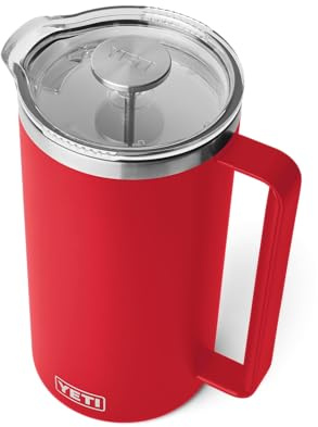 YETI Rambler French Press With DuraSip Ceramic Lining, Rescue Red, 64 oz (1.9 l)