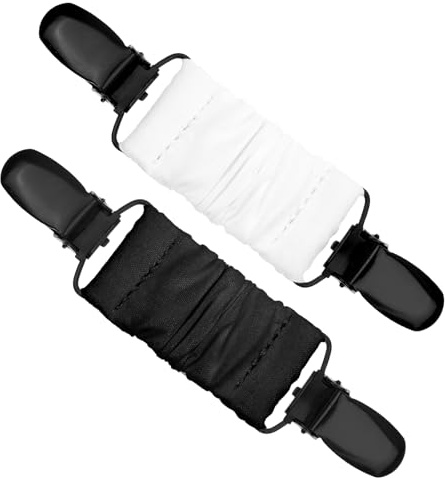 2Pcs Dress Clips Back Cinch,Sweater Clips,Waist Cincher Clip Travel Hat Clip for Tightening Your Clothes(Black + White)