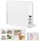 DazSpirit Scrapbook Photo Album, 6-inch Personalized Photo Book, DIY Memory Album With 5 Album Stickers, Square Hardcover Scrapbook for Wedding, Babies and Anniversaries, White, 20 Sheets