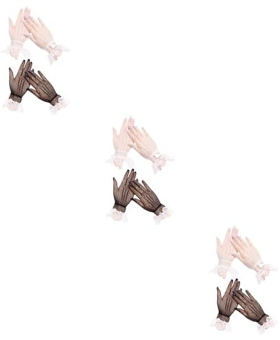 VALICLUD 3 Sätze Elegante Handschuhe Mit Spitzenrand Vollfinger-brauthandschuhe Vintage-handschuhe Für Damen Transparente Hochzeitshandschuhe Spitzenhandschuhe Partyhandschuhe Weiß