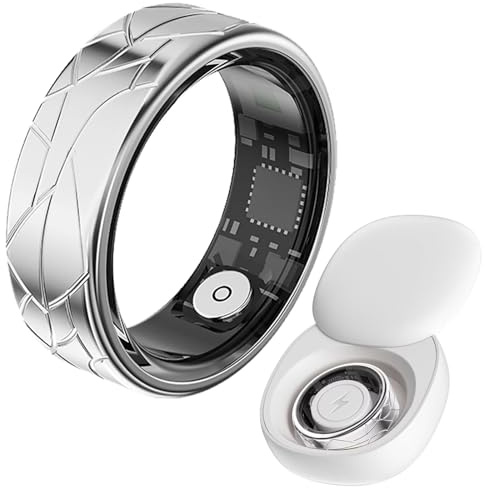 findtime Smart Ring Android IOS Smartringe für Herren Damen Schlaftracker Pulsmesser Schrittzähler Fitness Ring Tracker Smartring Fitnessring Herzfrequenz Sport Fitnesstracker Schwarz Gold Silber