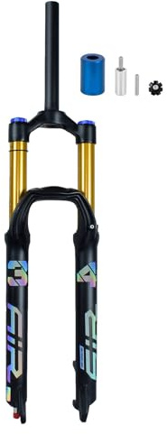 LYYCX 26 27.5 29 Inch Mountain Bike Suspension Fork Disc Brake LYYCX-04 Travel 160mm Air Forks Inner Tube Diameter 34mm for XC Offroad Downhill Mountain Bike(Straight Manual lockout,27.5 inch)