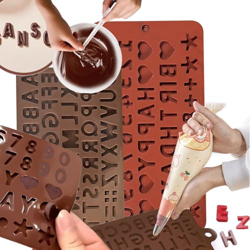 Silikonform Buchstaben Zahlen,Silikonformen Gießformen A-Z und 0-9 Set,Happy Birthday Silikonform,Silikonformen Schokolade SüßIgkeit Backen Gießformen,Silikon Gießformen Ostern DIY Bastel Dekoration