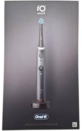 Oral-B iO 9 Spazzolino Elettrico Ricaricabile, con 3 Testine di Ricambio, Nero - 3 Testine di Ricambio per Spazzolino Elettrico, Custodia da Viaggio + 1 Dentifricio Pro Expert, Pulizia Denti Efficace