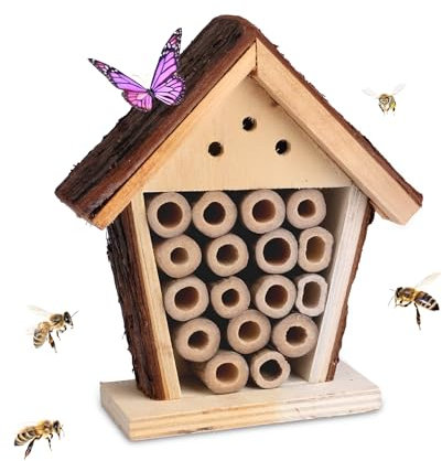 Tool & Tree Insektenhotel aus Holz – Bienenhotel & Wildbienen-Nisthilfe – Wetterfestes Hummelhotel – Unbehandeltes Bienenhaus für Garten & Balkon – Insektenhaus handgemacht in Deutschland