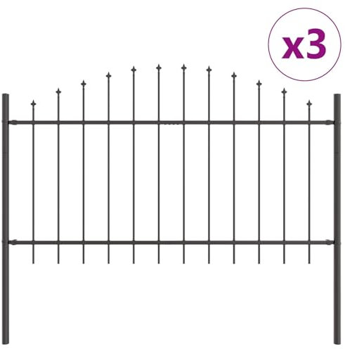 vidaXL Gartenzaun Grau 510 x 100 cm, Garten und Terrasse, rechteckiger, moderner Sichtschutz, wasserabweisend, robuster Zaun für draußen