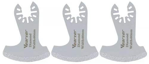 Vearter 3PCS Diamond Multi Tool Blade, Universal Multitool Blades for Grit Grout Removal, Quick Release Multi Tool Blades for Tile, Air Brick, Cement, Concrete, Masonry