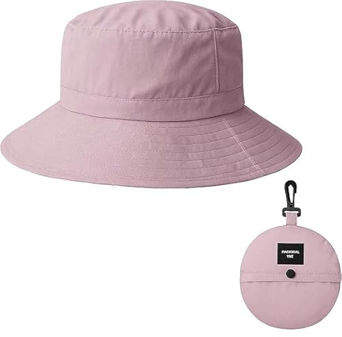 PonFxp Summer Hats for Women, Women's Sun Hats, 1 Pcs Foldable Womens Hat and Caps, Lightweight Bucket Hats Women, Adjustable Fishing Cap, Outdoor Sun Hat Women (Pink)