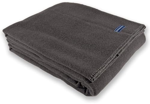 Faribault Mill Pure & Simple Wool Blanket (Charcoal, Queen)