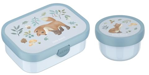 Mepal | Kinder Obst- und Bento Box | Campus Little Dutch meets Fruits | Spülmaschinenfest | 300 & 750 ml | Mit Fächern, Gabel & Clip-Verschluss | Perfekt für Snacks & Mahlzeiten | Forest Friends