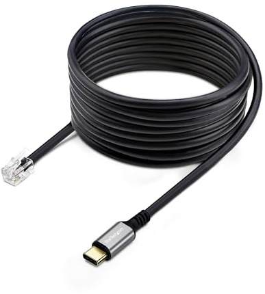 StarTech.com USB-C to RJ9 Adapter for Office Phone Handset or Wired/Wireless Headset, Use Landline Hardware, 6ft (1.8m) Cable
