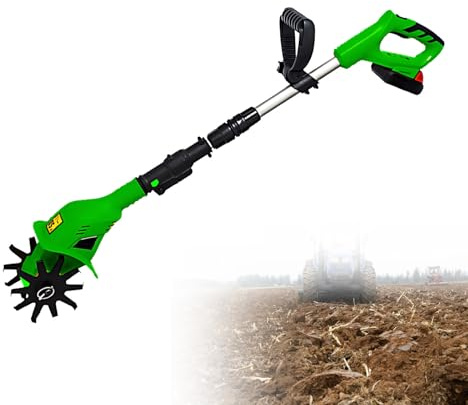 SHEUAO Motoazada Bateria,Motoazada con Batería,Motoazada Bateria,Motoazada Electrica,Rotocultivador Eléctrico para Jardín,para Arar,Volcar,Cavar Zanjas,Desmalezar,Green