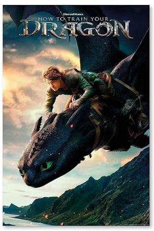 Grupo Erik Drachenzähmen leicht gemacht Live-Action Movie Poster – Hicks & Toothless – Hochwertiges Film-Wandbild 61×91,5 cm – Offizielles Lizenzposter für Fans