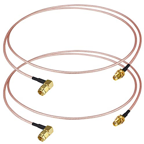 Boobrie Cavo di prolunga SMA da maschio ad angolo retto a femmina RG316 da 1 m, 50 ohm, 3G, 4G, 5G LTE, cavo antenna WiFi, 90 gradi, per antenne mobili e router antenna WiFi