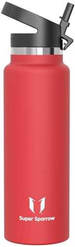Super Sparrow Borraccia Termica 1.5L - SwivelSip Inox Bottiglia - Senza BPA Borracce Termiche, Borraccia Ergonomica per Bambini, Scuola, Sportiva, Bici, Campeggio, Palestra