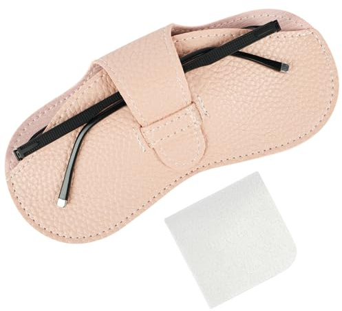 BUTBU Étui à Lunettes Souple, Etui Lunettes, Souple Étuis et Légère Cuir Portable, Boite a Lunette avec Chiffon de Nettoyage, Pochette Lunette pour Femmes et Hommes