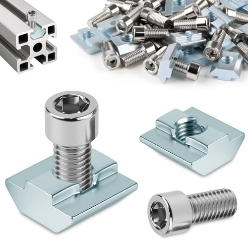 Sturiz Juego de 140 tuercas M5, 70 unidades, riel de ranura en T, M5 y 70 unidades, serie 2020, tuercas correderas, tuercas de ranura en T, tuerca deslizante para perfil de aluminio, ranura de