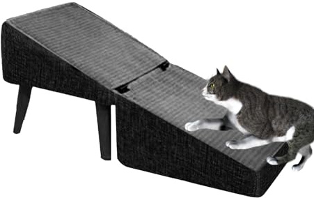 Pet 2-in-1 Hundetreppe für Bett, verstellbare Schaumstofframpe Sofa, wasserabweisende Treppe, Couch, Bett, rutschfest, Kletterwelpen und alte Katzen, mit Stützbrett