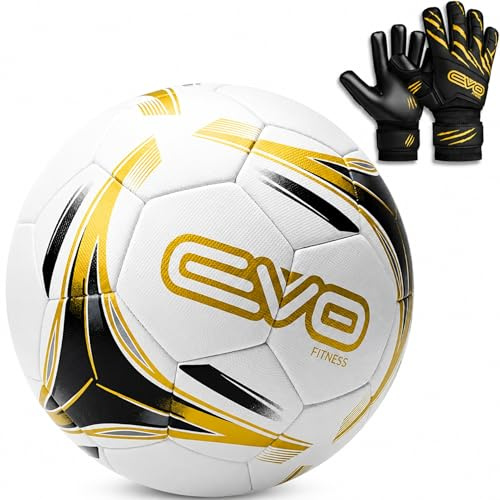 EVO Fitness Football Size 5 – Outdoor Training Soccer Ball – Football Gift for Boys and Girls