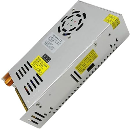 Lecreatekit Fuente de alimentación conmutada ajustable 0-24V 20A 480W con pantalla digital, convertidor de CA a CC para laboratorio industrial LED