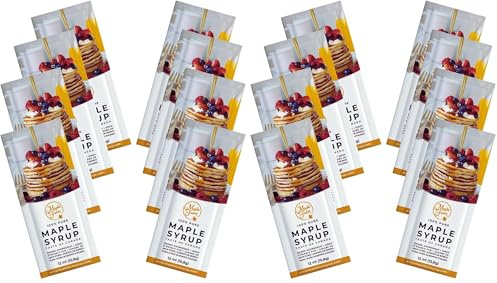 MapleFarm - 8 BUSTINE MONODOSE di puro sciroppo d'acero Grado A da 12 ml (15,8g) - Pure maple syrup - succo d'acero (Confezione da 2)