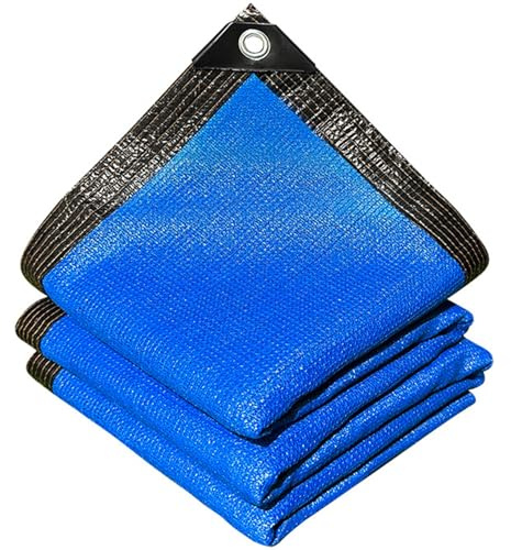 Azul Malla Sombra Exterior,4x6m Red de Sombra con Ojales,Anti-UV Malla Sombreadora Jardin,Transpirable y Protector Solar,Red Ocultacion Toldo para Invernaderos Patios Plantas Pérgola