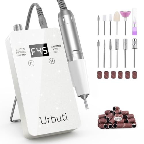 Ponceuse pour Ongles Professionnelle 45000RPM Rechargeable,Portable 4000mAh | kit 48 accessoires,45000 RPM,batterie 4000mAh 10h autonomie, réversible, poignée alu ventilée,portable.