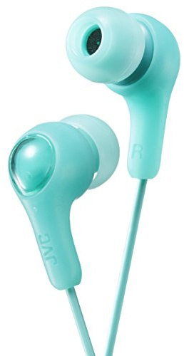 JVC Gumy In Ear Earbud Headphones, Powerful Sound, Comfortable and Secure Fit, Silicone Ear Pieces S/M/L - HAFX7G (Green)