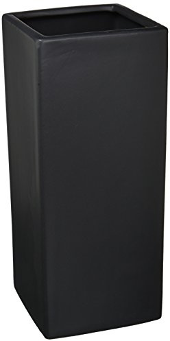 WGV Ceramic Block Vase 5 W x 12 H, (Multiple Size/Color Choices) Matte Tall Square Flower Planter Pot, Accents Home Office Tabletop Decor, Ideal Gifts Black 1 Piece (CSB0512BK)